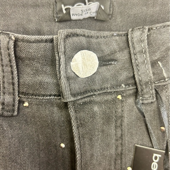 Bebe - NWT Straight Leg Denim with Rhinestons in Dark Grey - Picture 8 of 11
